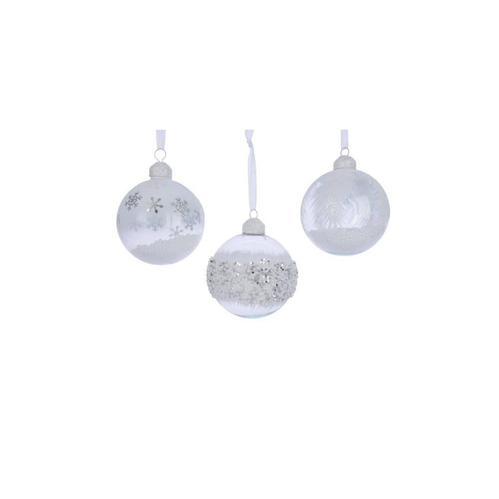 SFERA VETRO D8 FIOCCO NEVE WHI